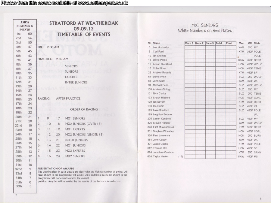Event programme page